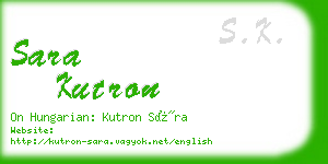 sara kutron business card